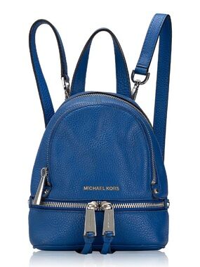 Michael Kors Royal Blue Like new Pebbled Leather Mini Backpack convertible